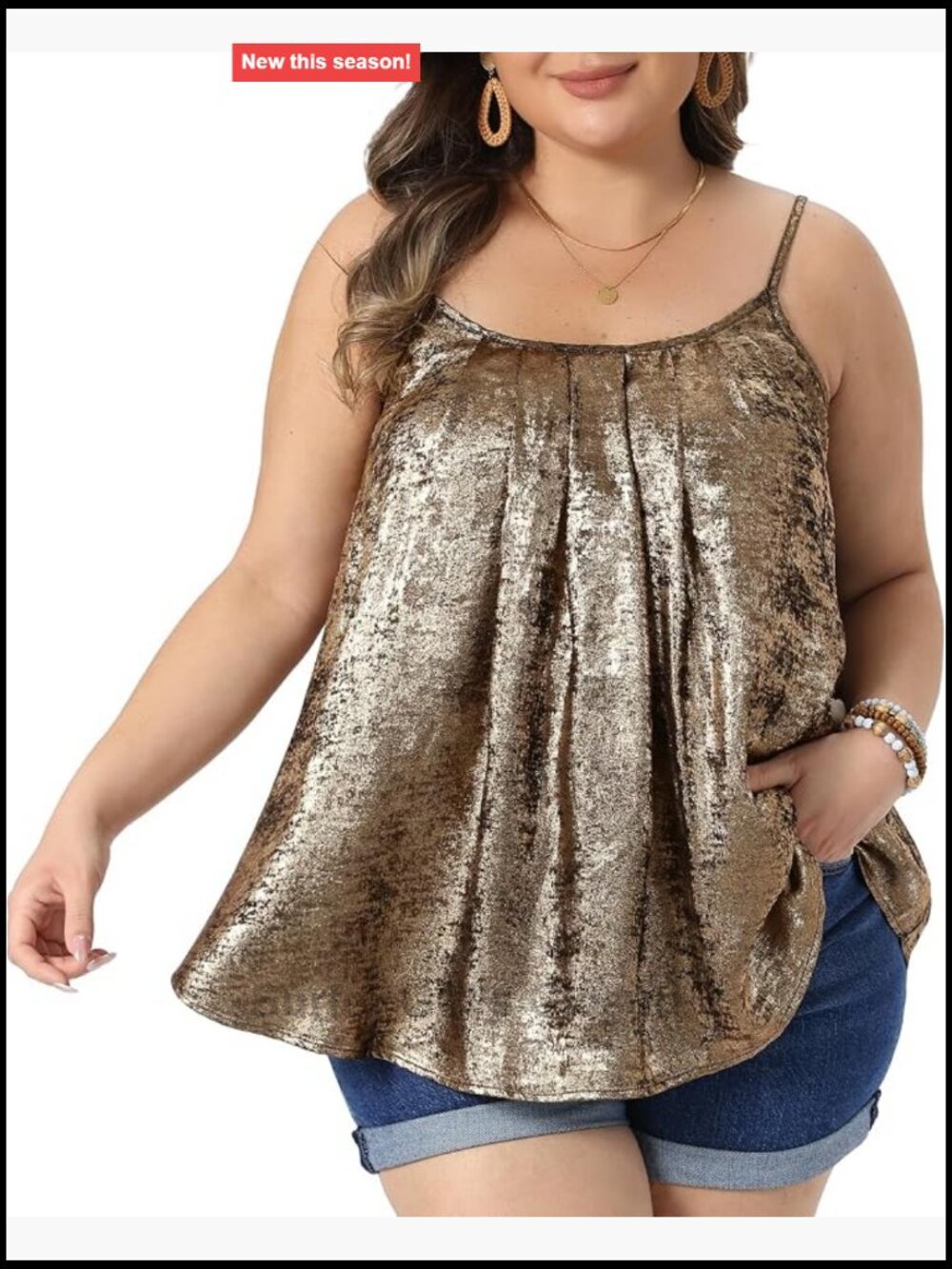Plus Size Sequin Sparkly Cami Party Blouse Sleeveless Glitter Tank Top